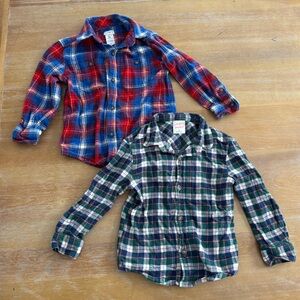 Toddler Boy - Size 3T - x2 Long Sleeve Flannel Button-Up Shirt
